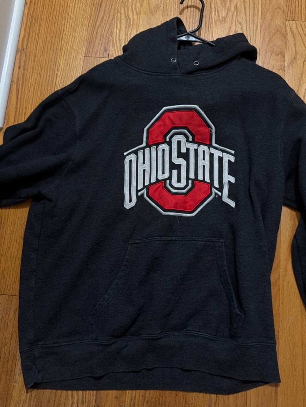Men's Black Ohio state Hoodie with Red Logo